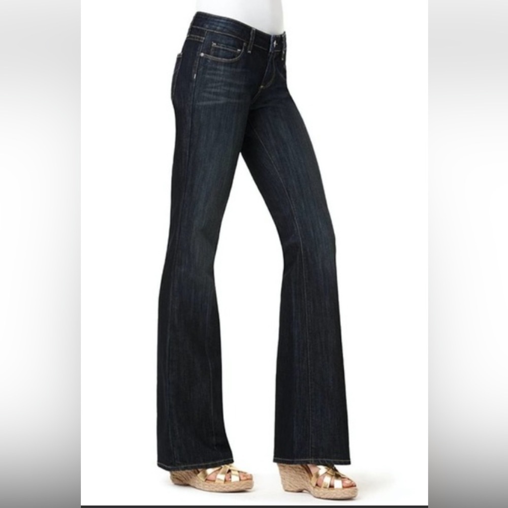 Paige Premium Denim "Laurel Canyon" Bootcut Jeans in McKinley Wash Dark Blue 27 - Picture 2 of 7